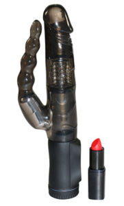 Vibrator met roterende Parels en vibrerende anaal stimulator